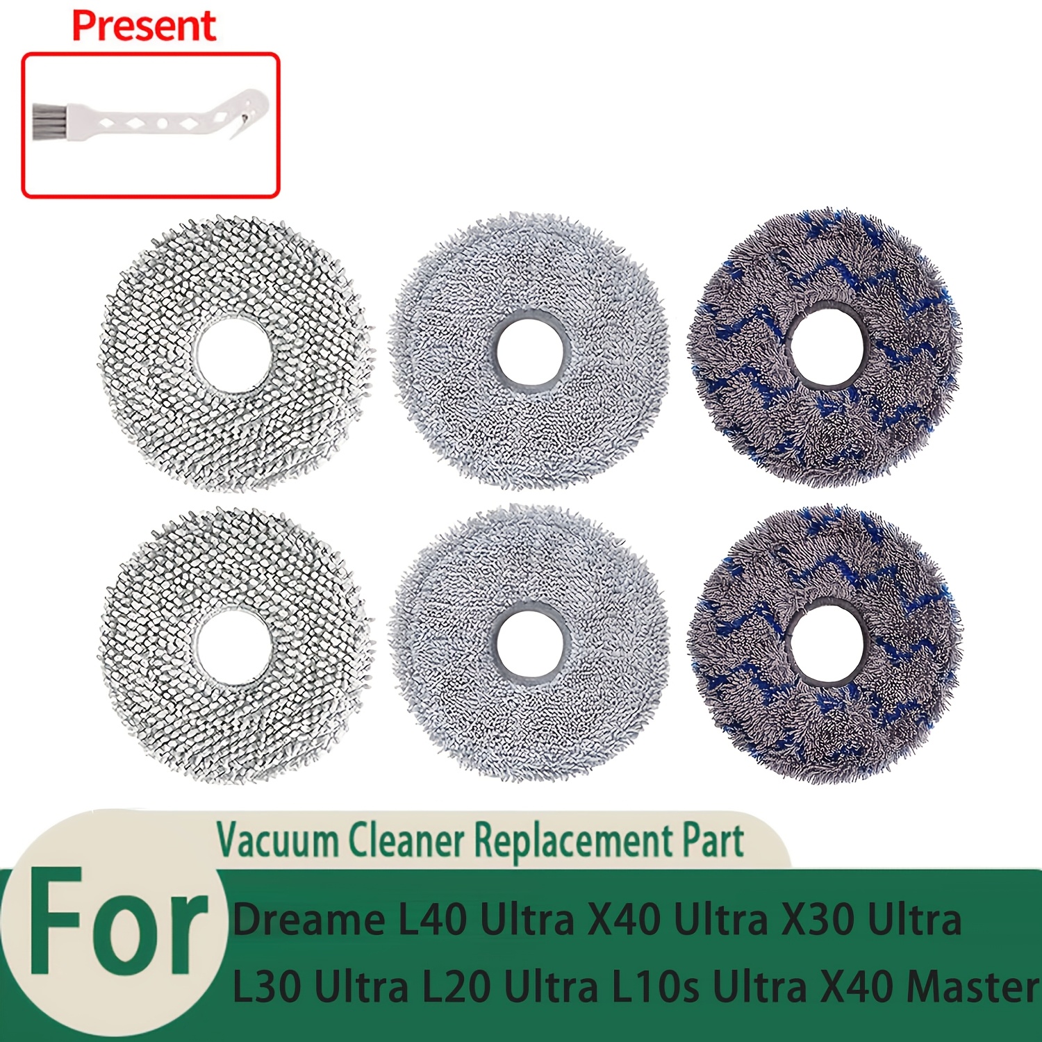 TEMU 7-pack For L40 Ultra X40 Ultra X30 Ultra L30 Ultra L20 Ultra L10s Ultra X40 Master Mop Pads, 6 Mop Pads And 1 Cleaning Tool, Washable Reusable