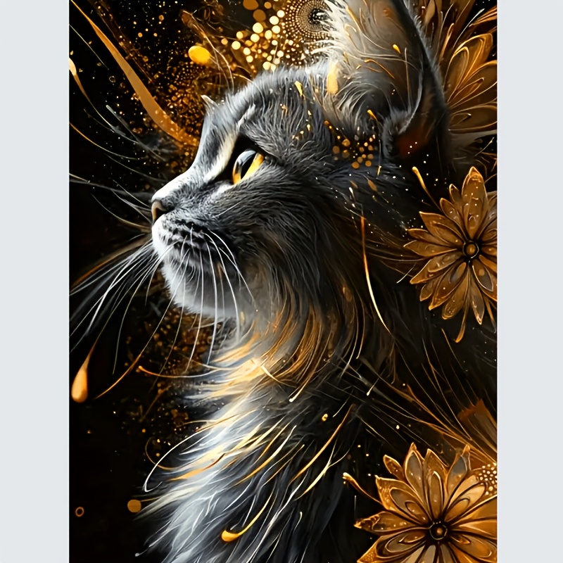 5d Diamond Painting Kit, Cute Kitten Theme, Complete Round Drill Art Set, 30x40cm, Suitable For Beginners And Enthusiasts, Perfect Wall Decoration Gift