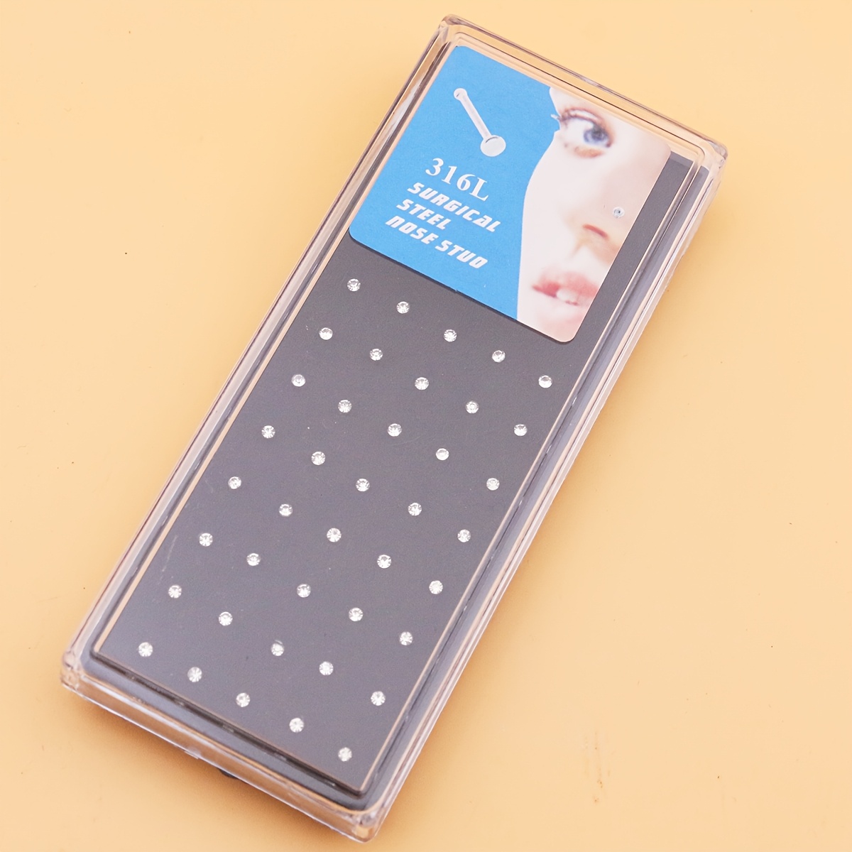 TEMU 40pcs 2mm Rhinestone Stainless Steel Nose Studs Body Piercing Jewelry