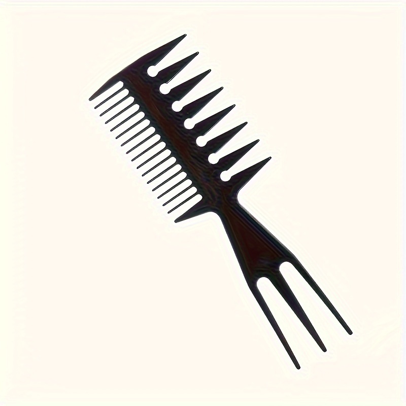 2-in-1 Black Anti-Static Hair Comb - Wide Tooth & Fine Tooth, Durable ABS Plastic for All Hair Types