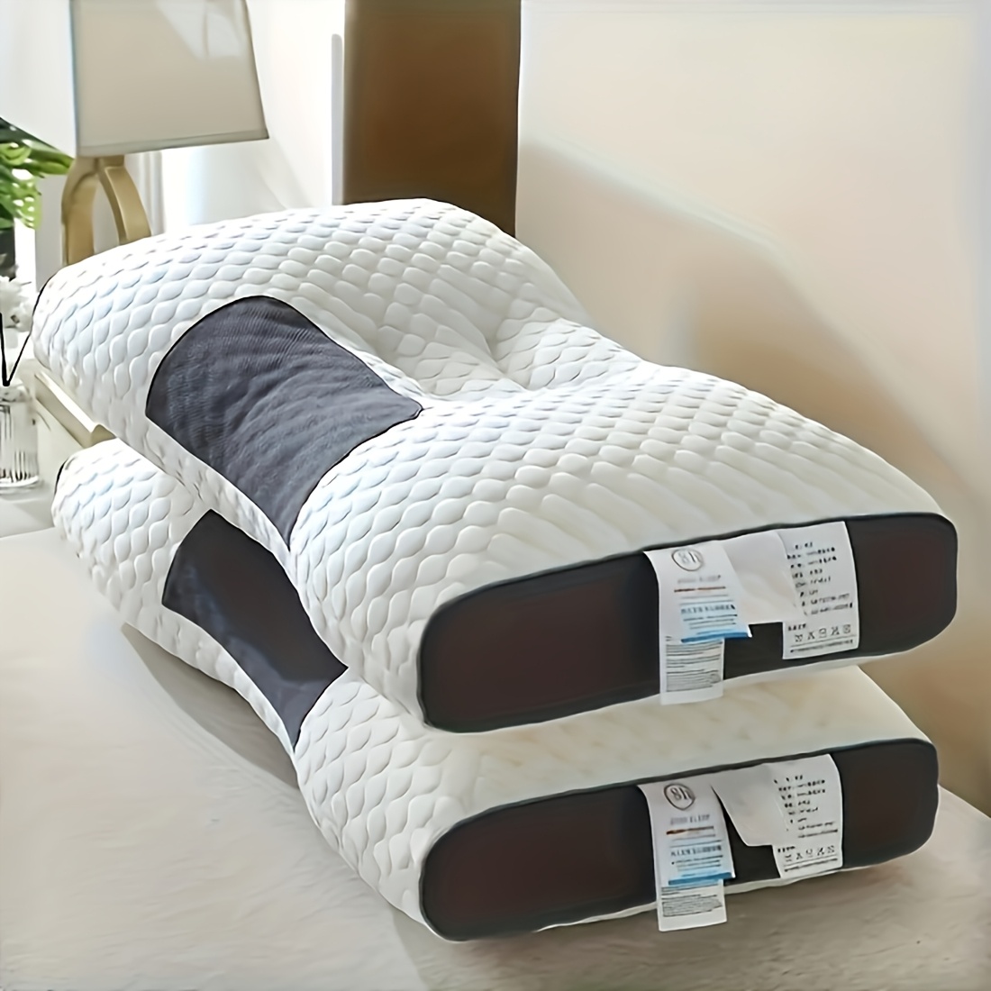2pcs   massage neck pillow for sleeping soft ergonomic contour pillow high quality pillow core removable cover for   prone or side sleepers multi   pillows