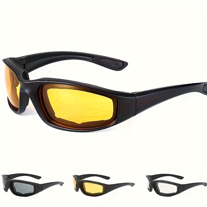 

[popular ] 1pc Sports Cycling Glasses With Black Frame & Yellow Lens - Pc Material, Ideal For Outdoor Activities, Halloween/christmas/new Year