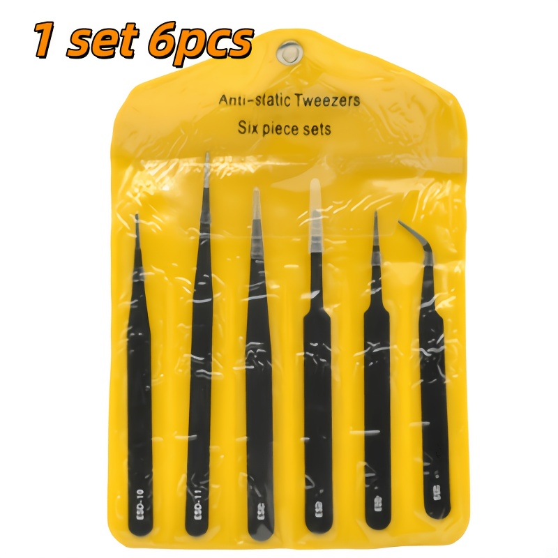 Image of 1 Set Of 6pcs, Advanced Esd Anti-static Tweezers/fixtures Set - , Tools For Factory Manufacturing/repair/, Etc. Durable, Corrosion-resistant, Ergonomically Designed, Your Handy Tool