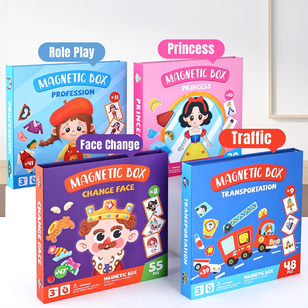 1 Set Magnetic   Toys for Kids - Educational Role-Play Game with Princess, Traffic, and More -   Flashcards & Vocabulary Cards - Portable Gift for  ,   S Playtime,   Design, Durable Construction, Paper Dolls With Clothes