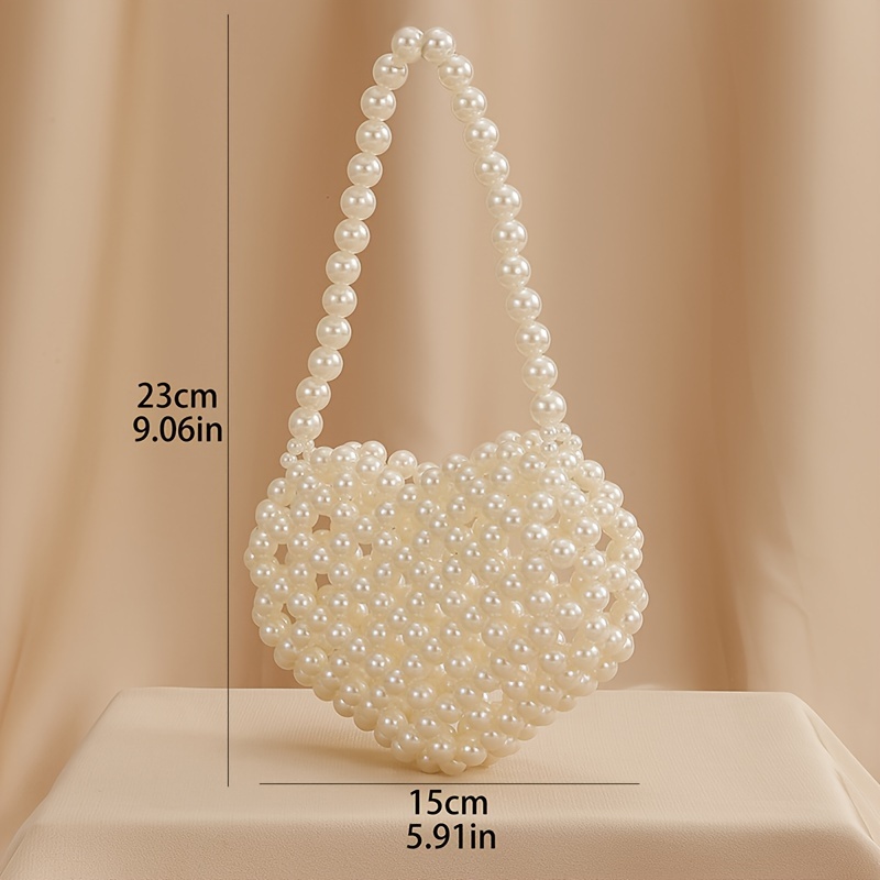 Elegant Handmade Heart-Shaped Pearl Bag Summer Fashion Accessory For  Women