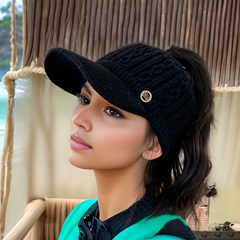 Autumn/winter Thickened Warm Stretch Baseball Cap" English Label Cap