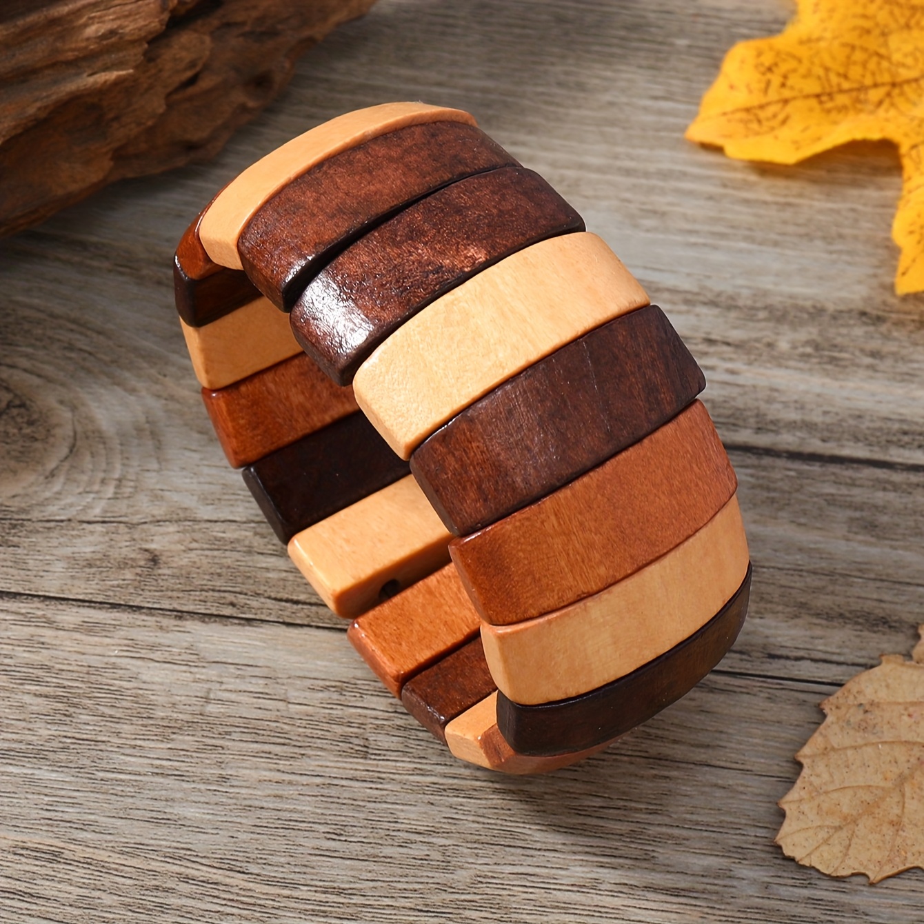 E-shop Damen Holzperlen Handkette - Bohemian Vintage Ethno Holzarmband, geeignet für den täglichen Gebrauch & als Geschenk, ganzjähriges Stilaccessoire