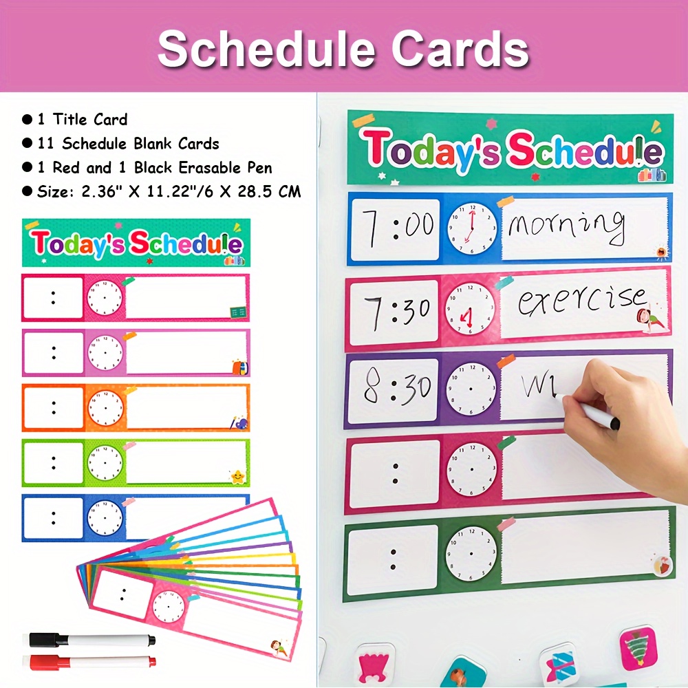 

12-piece Visual Schedule Pocket Chart Add-ons - Perfect For Toddlers & Classroom Decorations!