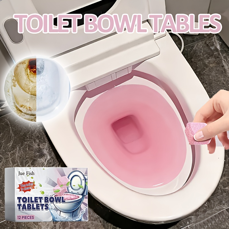 12pcs toilet cleaning tablets effervescent tablets for toilets that eliminate urine stains and odors a powerful cleaner in pink tablets with an   for removing dirt and yellowing