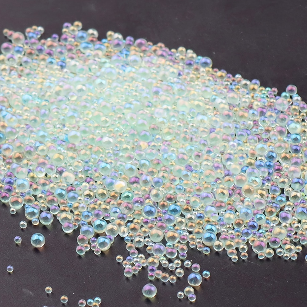 

10g/jar Mini Bubble Nail Beads Decor Mixed Tiny Ball Bead For Epoxy Resin Nails Art Glass Bead