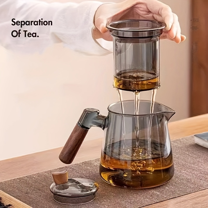 TEMU 1pc Glass Coffee Pot And Teapot With Handle & Filter - Water/ Coffee, Separates /grounds, Transparent Teapot Suitable For , Glass Teapot For
