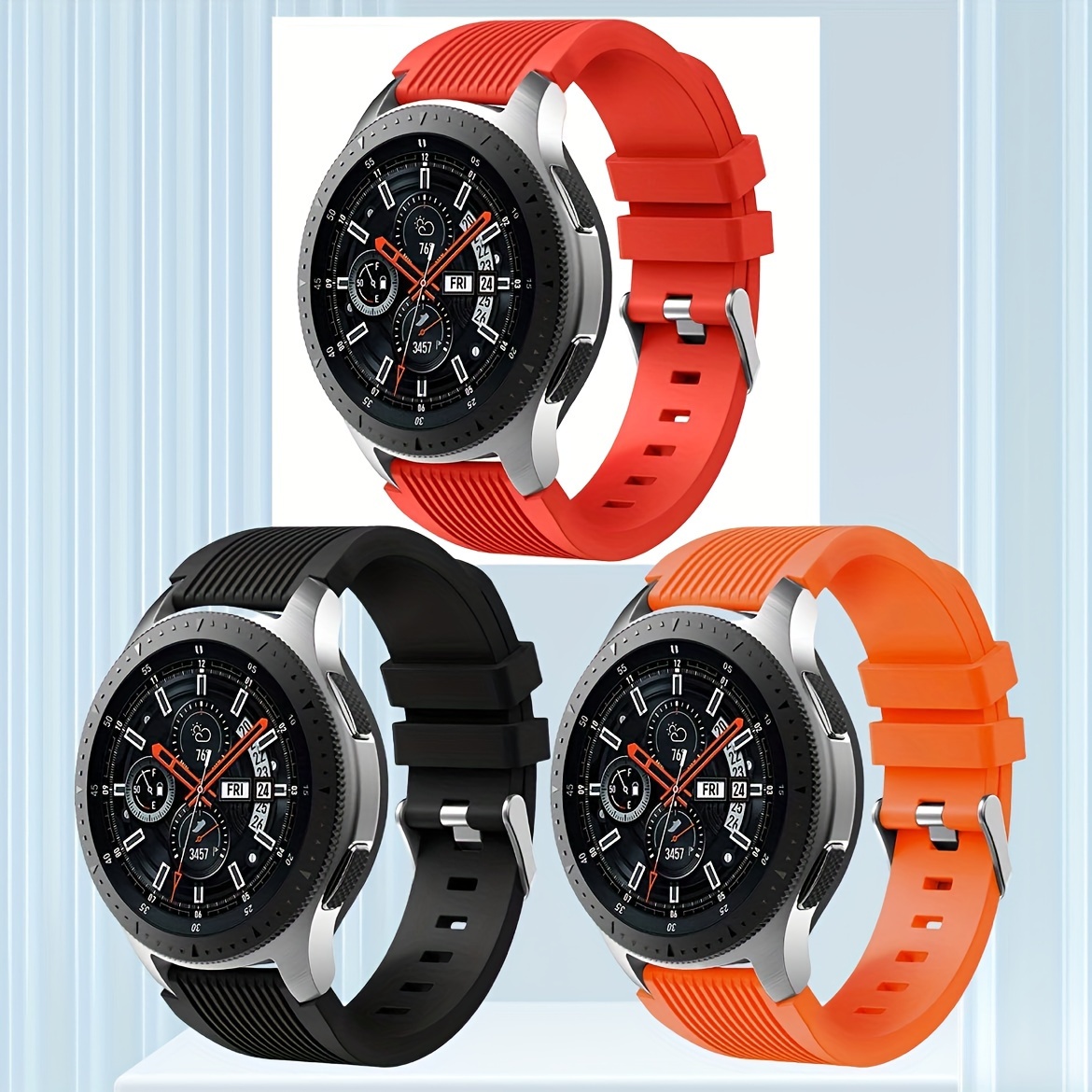 

3pcs Compatible 3 45mm / 46mm/, 22mm For Men, 3 Of + + , + Red + , + + Ash.