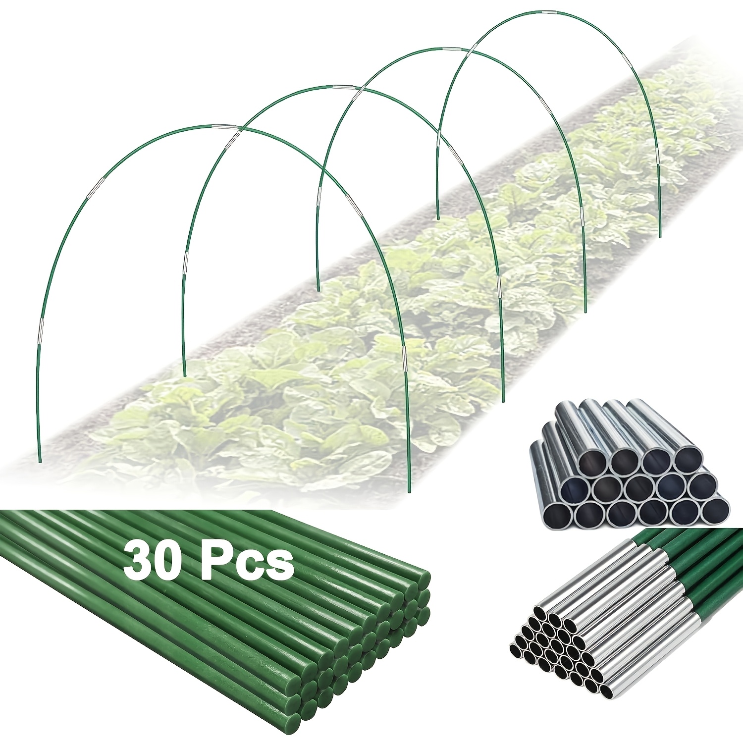 garden hoop supports 6 sets of 7   grow   30 greenhouse support hoops with 24 metal connectors 4mm frame suitable for garden netting raised beds row cover fabric