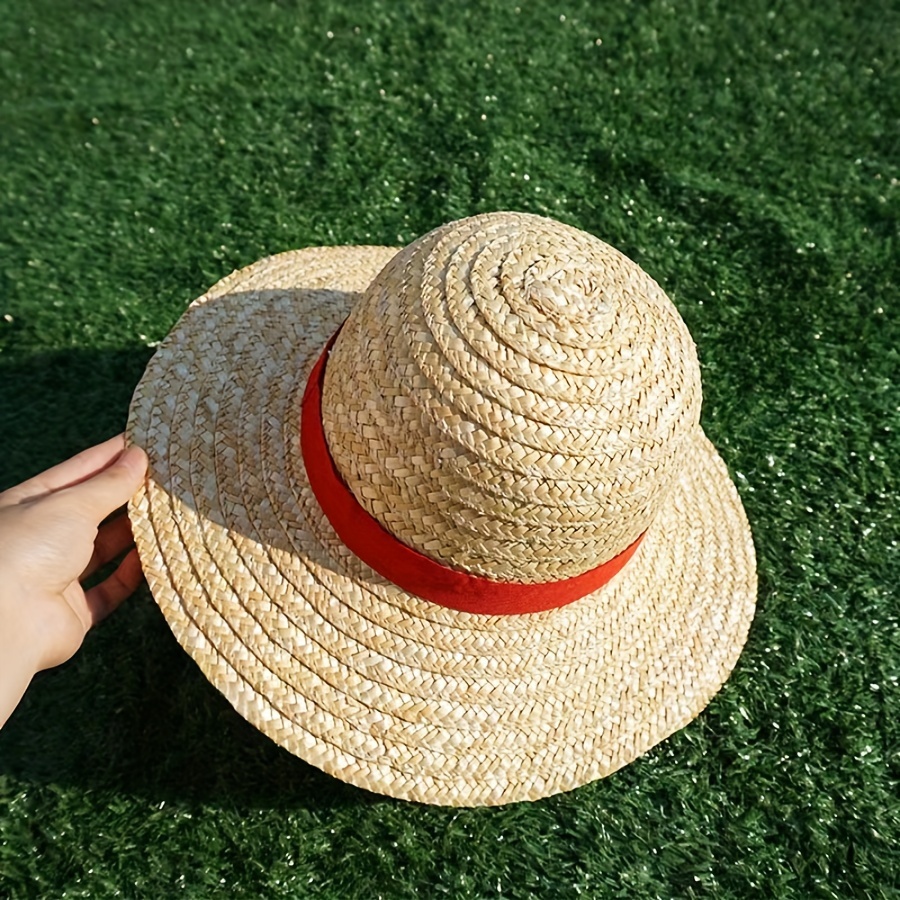 

1pc Unisex Round Brim Breathable Straw Hat, Sun Protection Hat, Suitable For Casual Fishing, Beach Activities, Outdoor Work