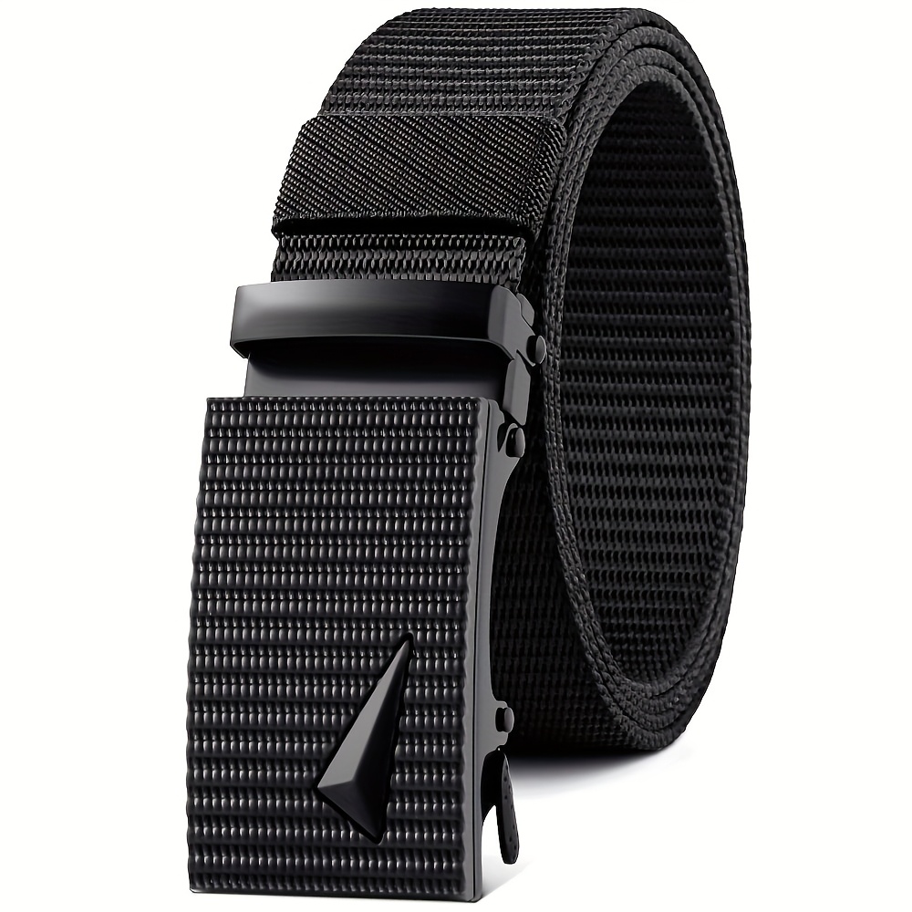2 Pack Men'S Casual Style Belts Set Nylon Canvas Strap Square Buckle