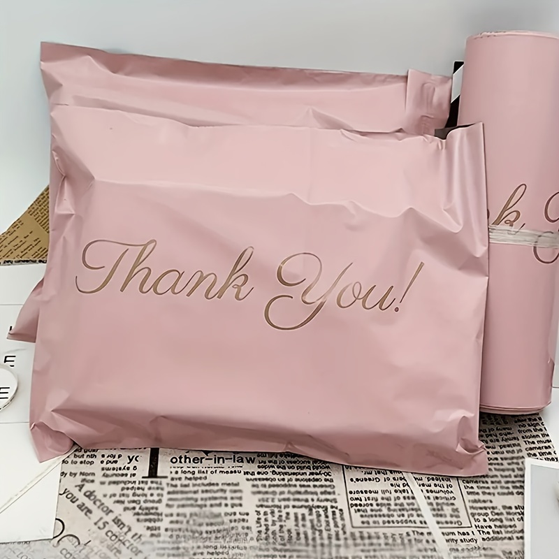 

100-piece Light Pink Thickened Courier Bags - Waterproof, Oil & Pollution Resistant For Shipping, Clothing & Book Pieceaging