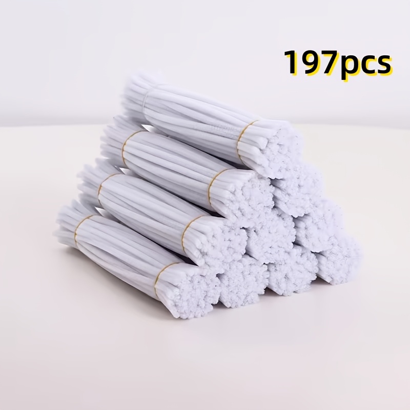TEMU 197pcs Thick Snow Neer Fabric Pipe Cleaners For Crafting, With Video - Plush Pipe Cleaners For Christmas Ornaments, Multicolor Assortment Red
