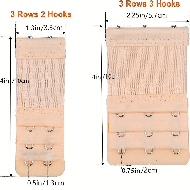 6-Pack Women's Bra Extenders, Elastic Adjustable Bra Strap Extension, Soft Undergarment Accessories, Assorted Colors, Comfort Fit