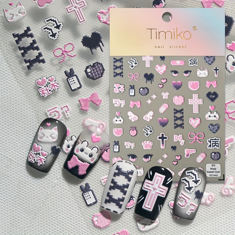 nail charms and stickers sold on Temu United States