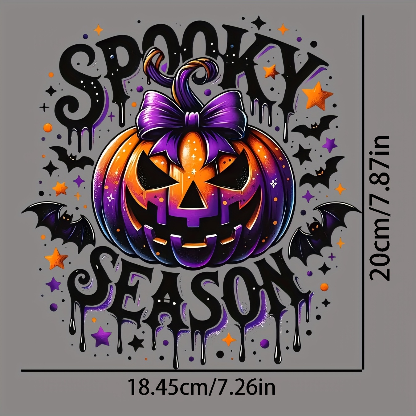 TEMU 6pcs Halloween Pumpkin Heat Transfer Stickers - Purple, Orange, Black Horror , Suitable For T-shirts, Hoodies, Bags, Pillows - Transfer Party