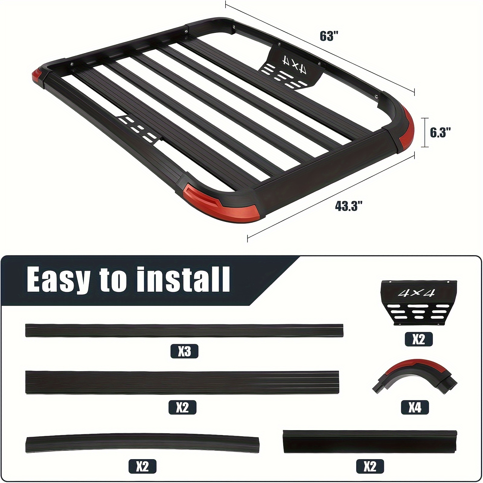Large Roof Rack Basket Heavy Duty Rooftop Cargo Carrier Suvs Temu