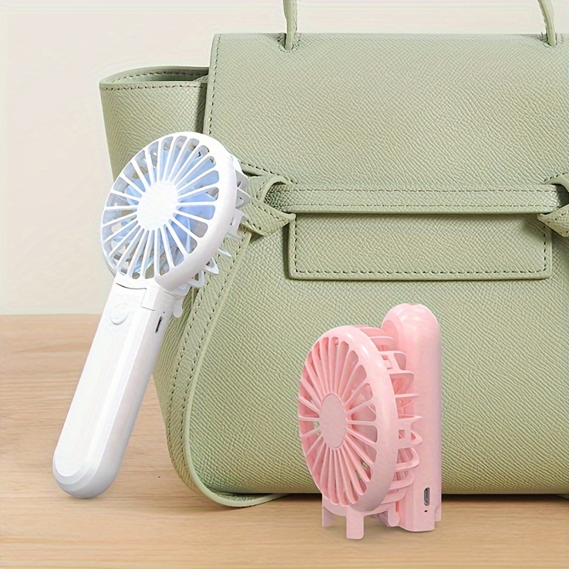 

1pc, Portable Mini Folding Fan, Pocket-sized Handheld Fan, Usb Rechargeable, Plastic Material, Ideal For Travel & Office Use, 7.08 Inches Height – Multi-color Options