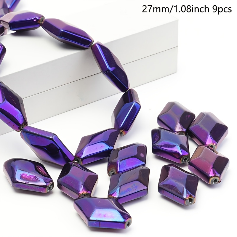 TEMU 27*18 Large Irregular Hollow Glass Bead Assortments, Colorful Glass Beads Suitable For Decorative Additions And Crafts, Essential For Making