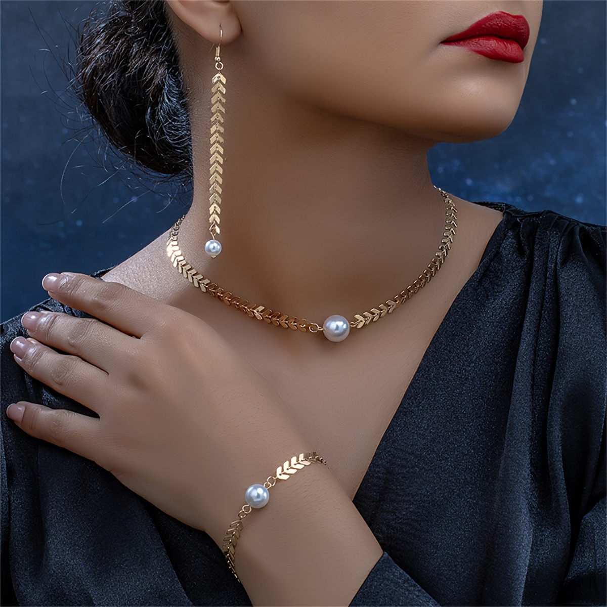 4pcs/set European And Exquisite And Elegant Wheat Ear Women's Jewelry Set
