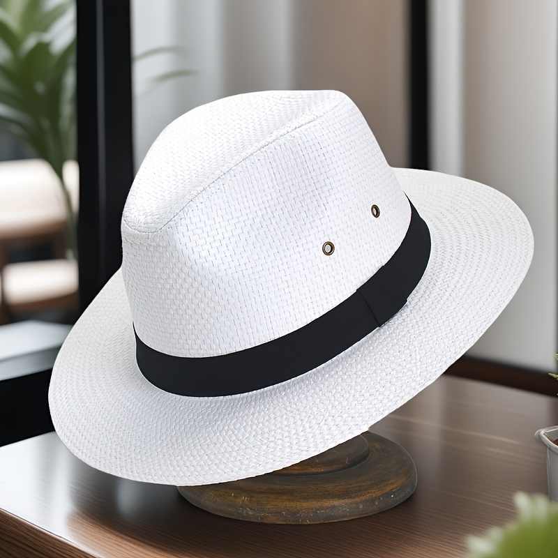 1   multicolor braided panama hat unisex   block jazz hat