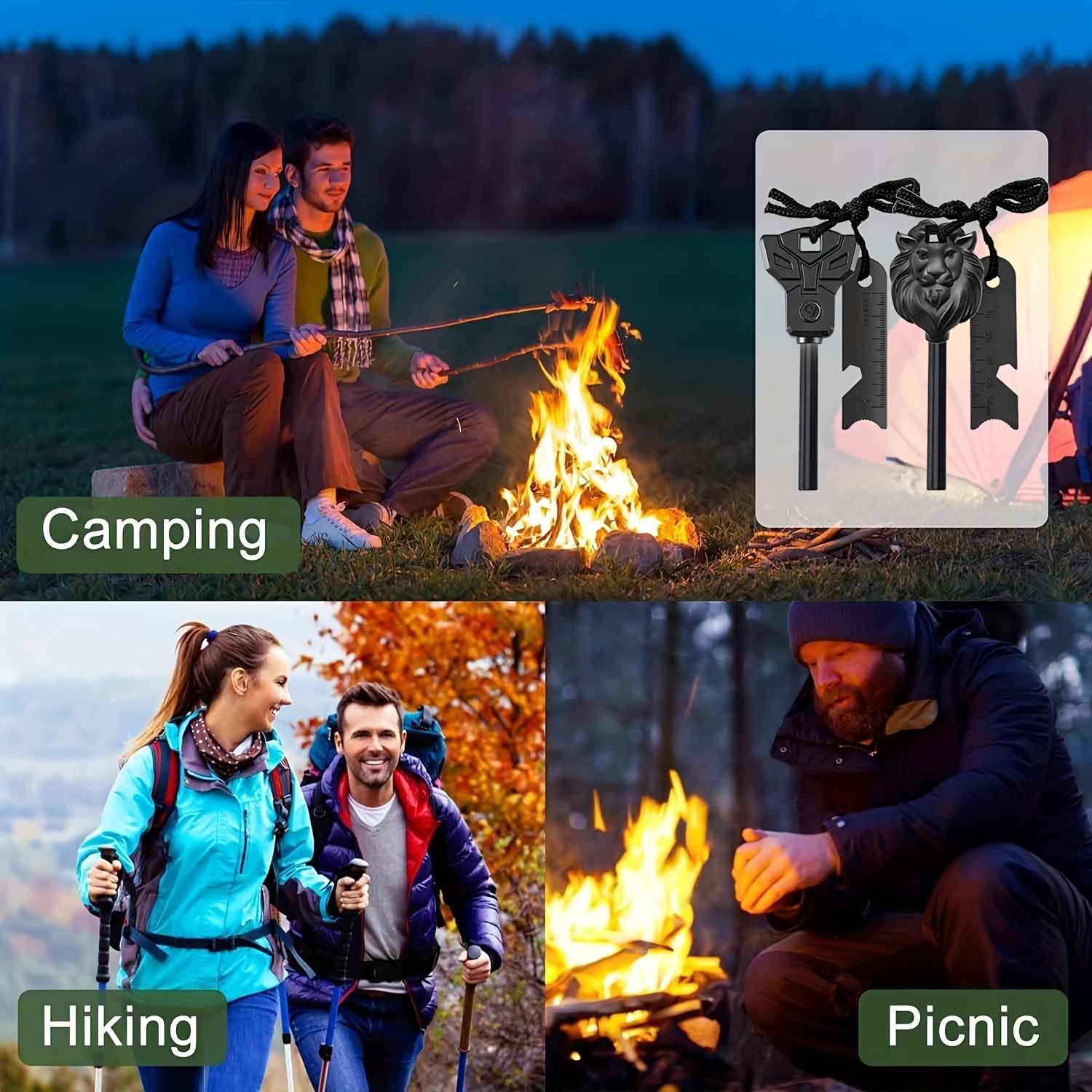 2pcs Outdoor Multi-Fire Starter for Emergency Kits