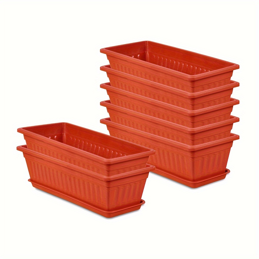 

7pcs, - (approximately 43 Cm) Box, Plastic , Planting Container, , And