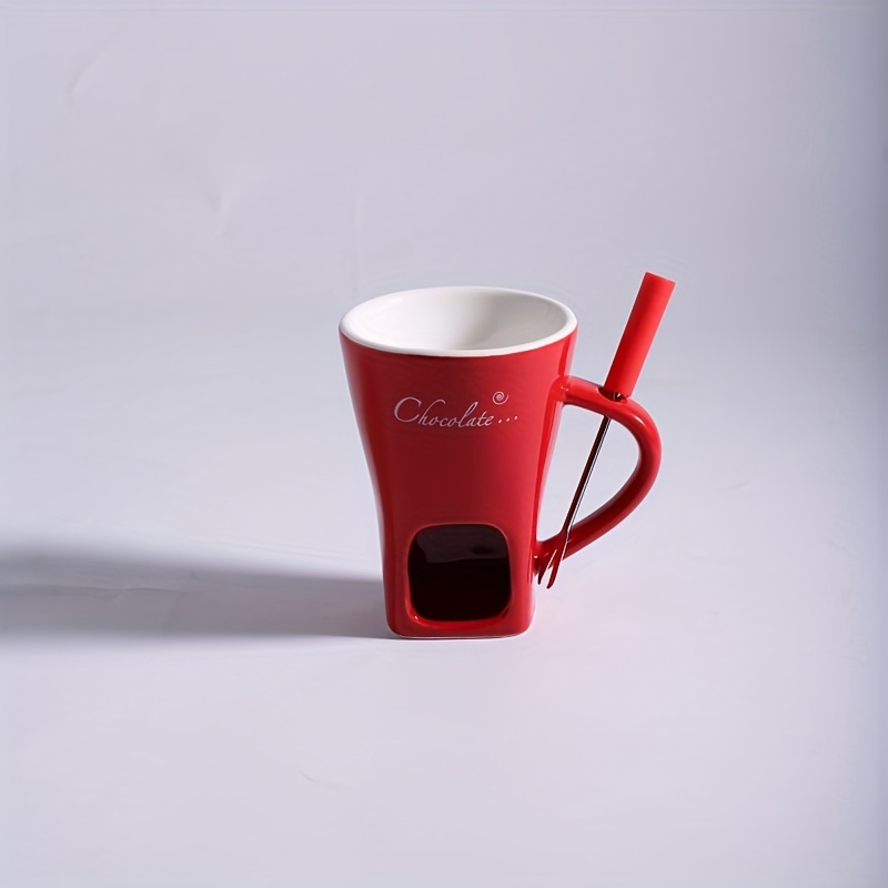 TEMU En sjokoladeskål for fondue, tilgjengelig - Laget av keramikk, gjenbrukbar, kun håndvask, multifunksjonell for varm sjokolade og fondue med