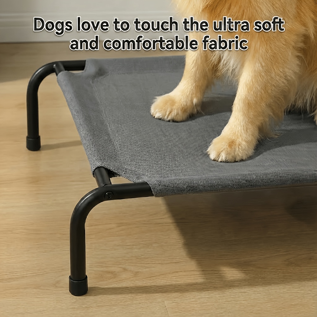 cooling elevated dog bed raised beds for large dogs outdoor chew proof portable pet cot skid resistant feet frame with breathable mesh Product details 1