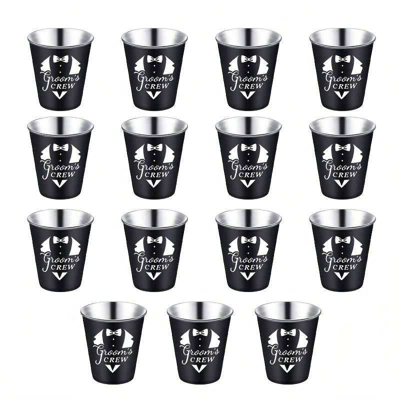 7 8 15pcs groomsmen gifts shot glasses bachelor party favors for men black stainless steel tuxedo shot glass set shot glasses gift for groomsmen bachelor wedding proposal party gifts