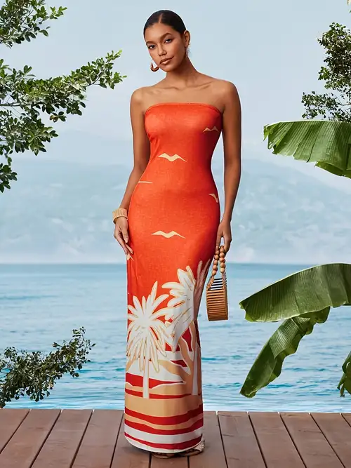 casual strapless maxi dress Casual Strapless Maxi Dresses