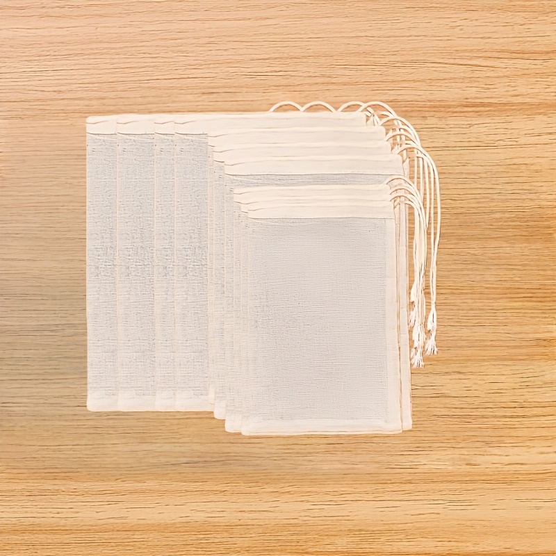 25 Fine Cloth Drawstring Spice Bags | 3 Sizes, Reusable, Unbleached, Suitable For Tea And Cheese Filtration