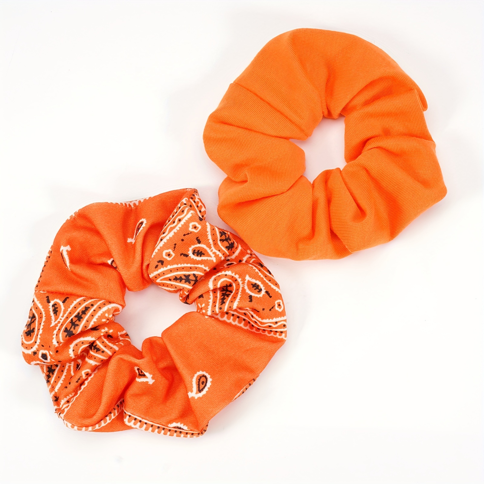 2 Orange Halloween-themed Hair Ties