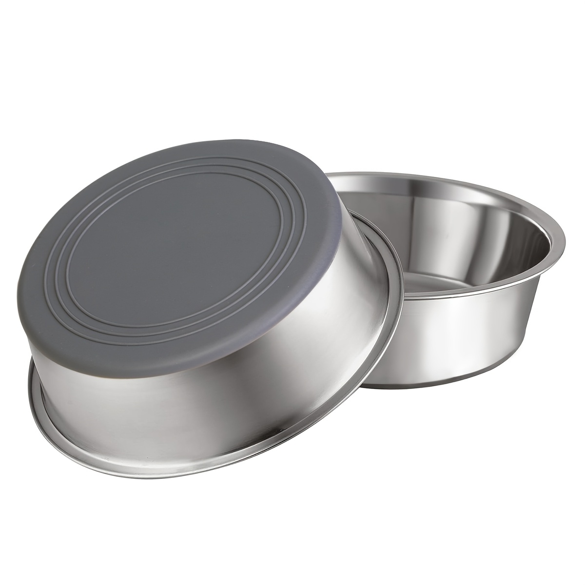 TEMU 2pcs(5.71in/6.89in/8.46in/10.04in) - Stainless Steel Metal Dog Bowl Large Capacity Pet Food Bowl For Feeding And Watering Easy To Clean Durable
