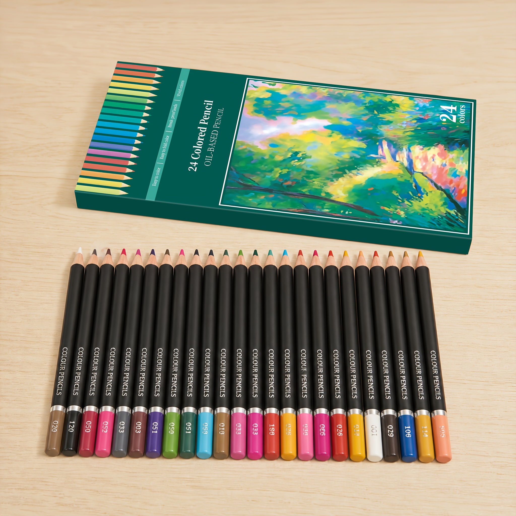 Image of Ccfoud 24pcs Premier Colored Pencils, , Assorted Colors, 24 Count - Durable, Vibrant, , Adult Coloring, Drawing, Sketching, Arts And Crafts, For Professional Artistic Use