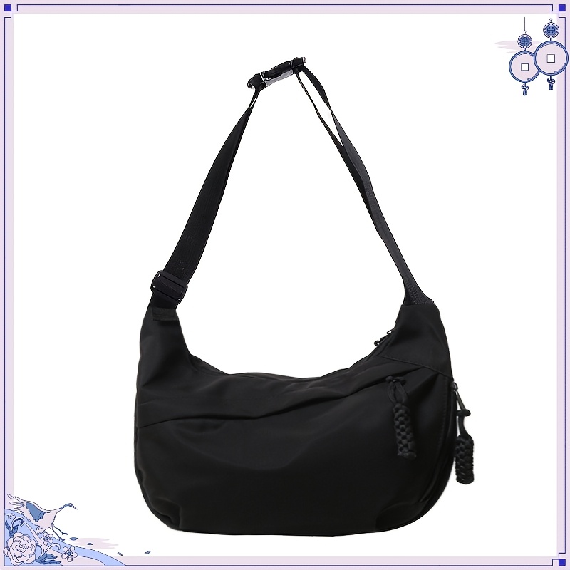 TEMU Large Capacity Dumpling Crossbody Bag - Lightweight Waist Bag With Zipper Closure & Belt Strap, Fitness Gym Bag Suitable For Travel, Outdoor,