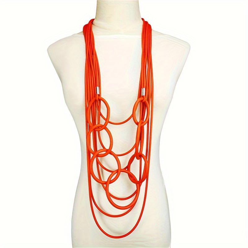 Boho Tribal Style Long Statement Necklace