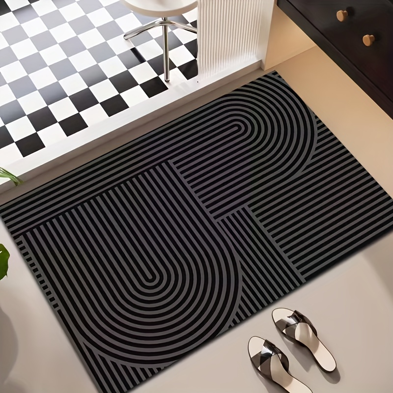 TEMU 1pc Easy Striped Kitchen Runner Mat, Non-slip Absorbent Washable, Restaurant Anti-slip Door Mat, Bathroom Non-slip Mat, Sink Bathroom Dry Area