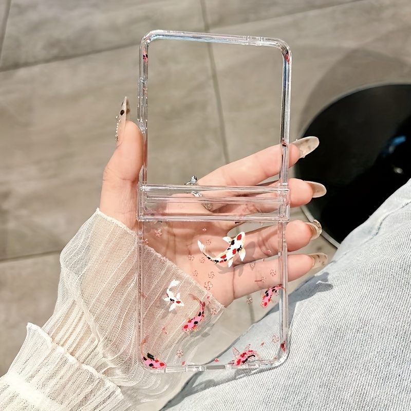 TEMU para Teléfono - Adecuada para Samsung Galaxy Z Flip 7/Z Flip 8/Z Flip 6/Z Flip 5 5G, Transparente, Estructura Rígida de PC con Bisagra, Cubierta