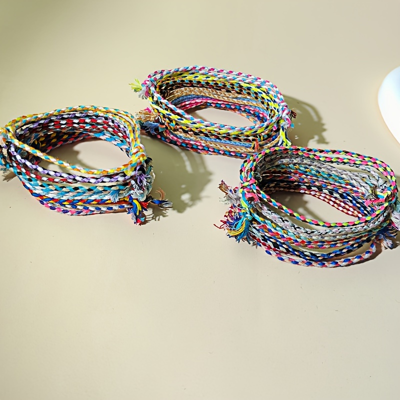 30pc Bohemian Colorful Braided Adjustable Bracelets, Random Colors