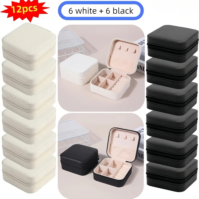 12pcs black and white combination jewelry box   leather accessory organizer portable earring storage case   travel and daily use ideal as a bridesmaid proposal gift set suitable for valentines day and new year gifts Product details 3