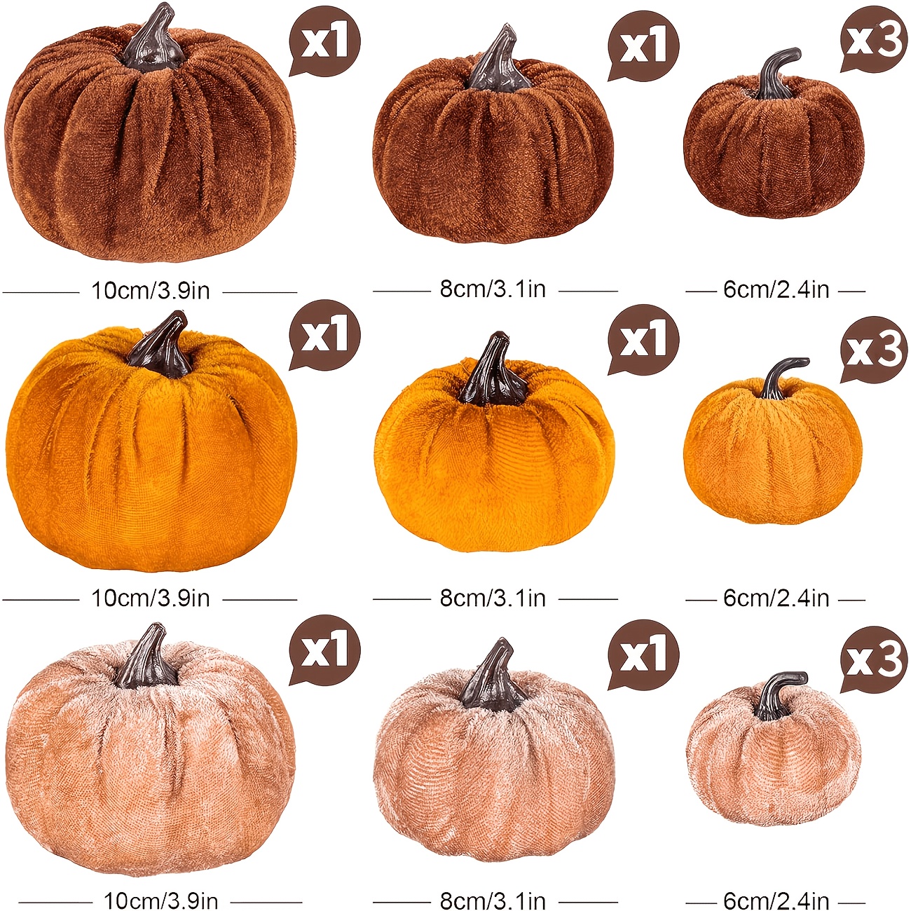 TEMU 15pcs Artificial Foam Pumpkins Suitable For Centerpieces, Table Decorations - Khaki Foam Pumpkins For Thanksgiving, Halloween Party Table