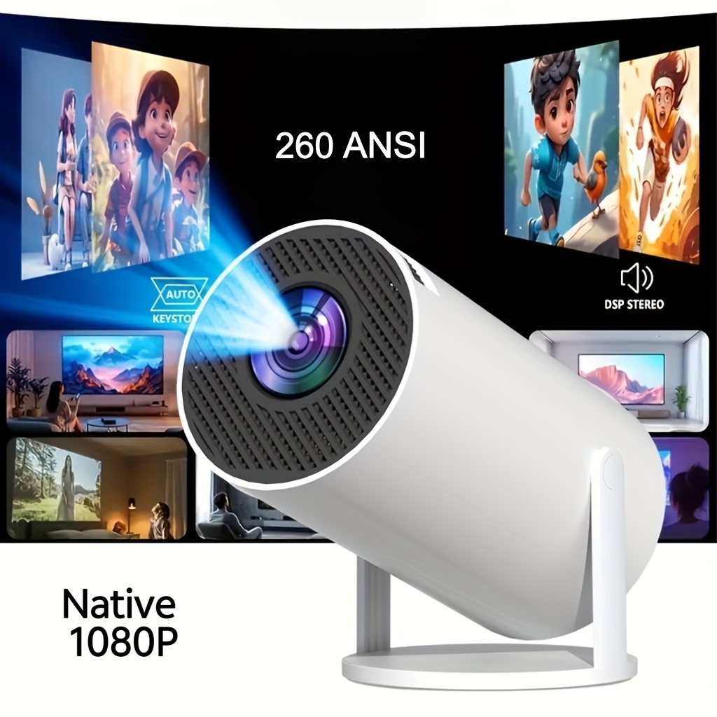 TEMU [smart Portable Projector] Android 11.0 Smart Projector 260ansi Lumens - Local 1080p Video Projector Supporting 4k , Bedroom Home Theater,