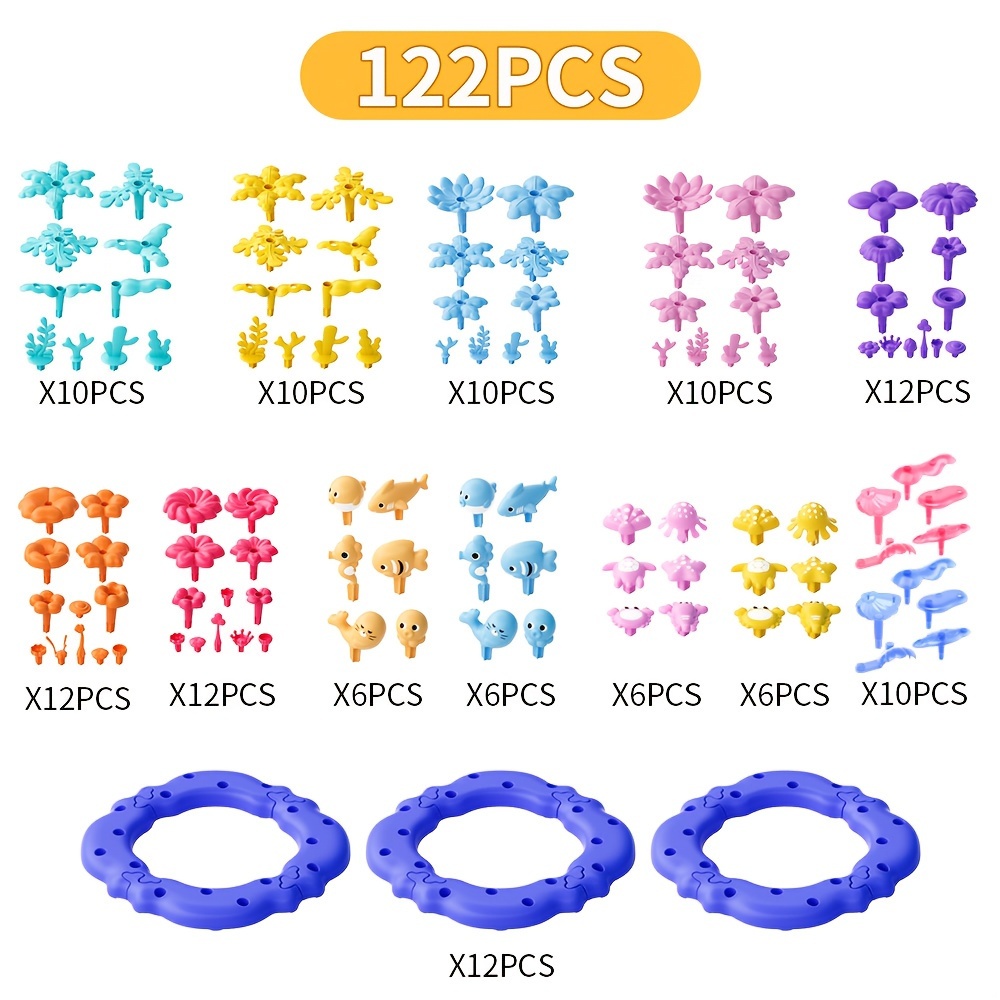  122pcs assembling building blocks toys random colors preschool educational activity toys suitable for and girls halloween thanksgiving christmas gifts Product details 2