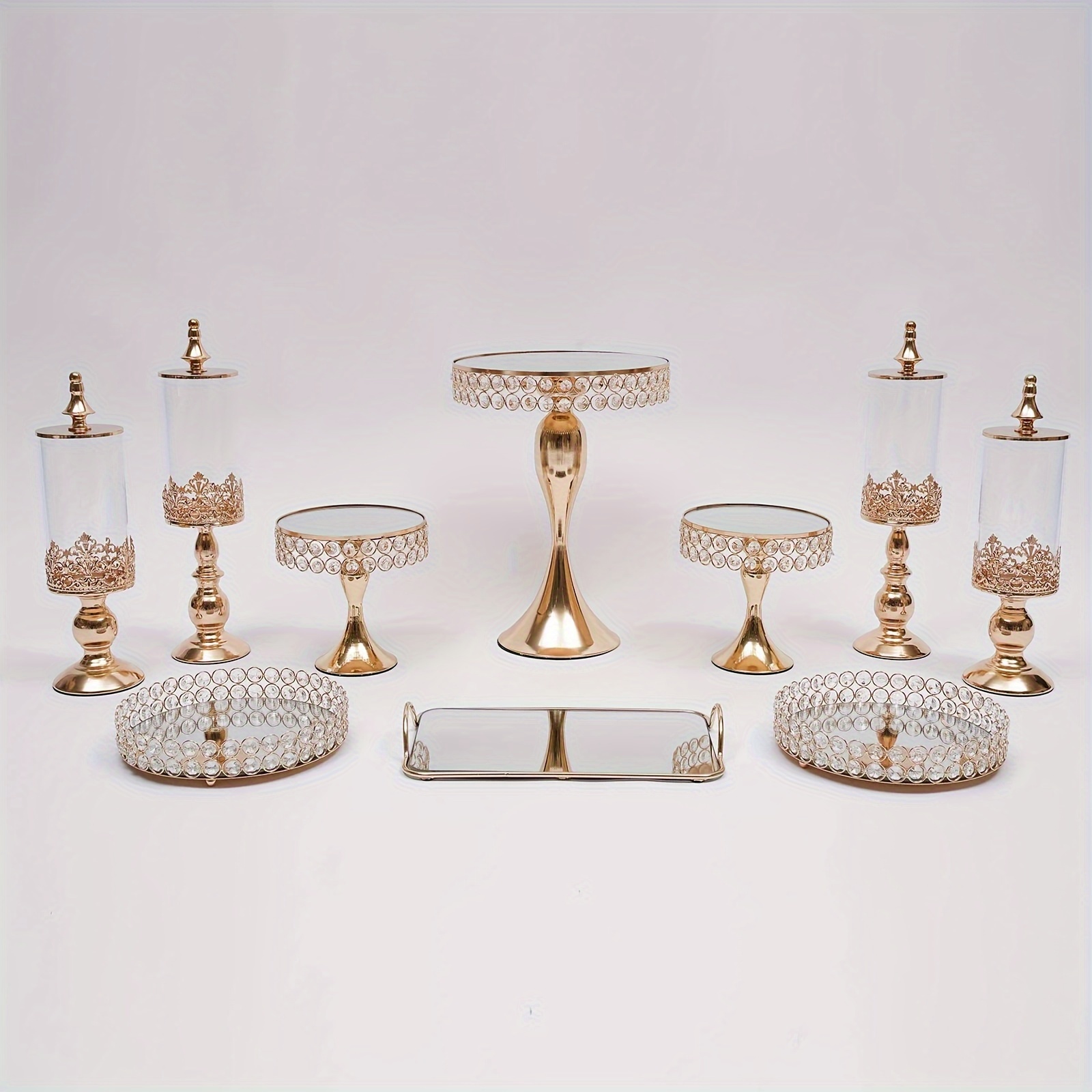 

10pcs Set Cake Stand Cupcake Metal Dessert Table Stands For Birthday Party Gold