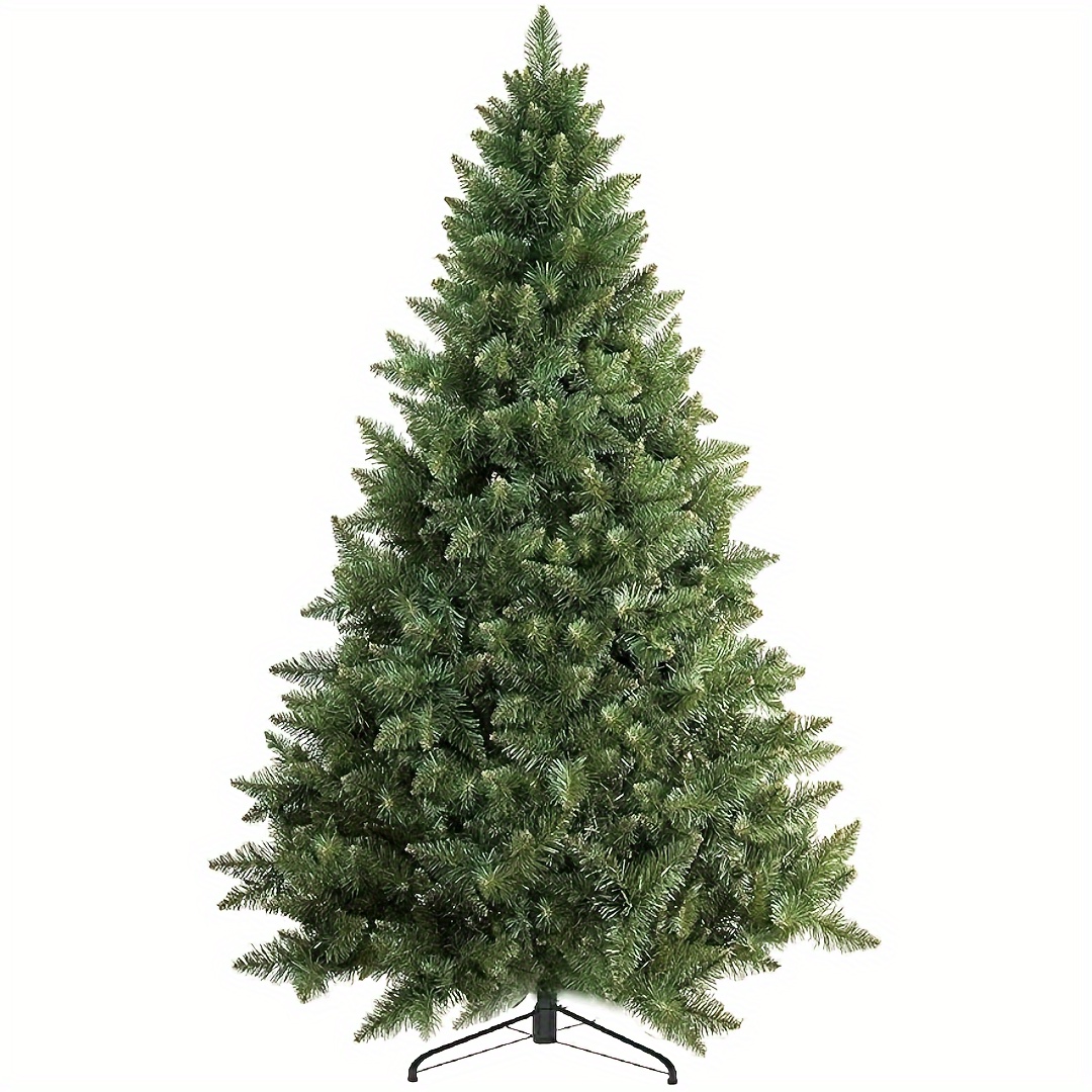 TEMU 3.94ft Artificial Christmas Tree With 200 Branches, Full Branches, Fir, Lightweight, Easy Assembly, Metal Stand, No Lights, Plastic, For Home & Kitchen, Christmas Decor